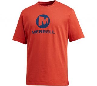 Mens Merrell Stacked Logo Graphic Tee   Red Ochre Graphic T Shirts