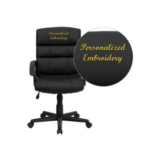 FlashFurniture Personalized Mid Back Leather Office Chair GO 1004 BK LEA EMB GG