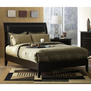 Padded Synthetic Leather King size Sleigh Bed