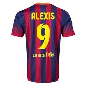 Nike Barcelona 13/14 ALEXIS Home Soccer Jersey