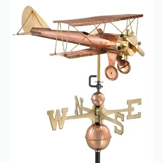 Good Directions Biplane Copper Weathervane