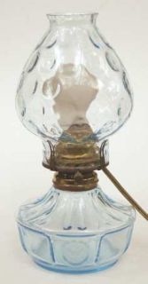 Fostoria Coin Glass Dark Blue (Older) Electric Courting Lamp with Globe   Stem #