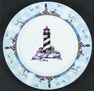 Totally Today Coastal Lighthouse Dinner Plate, Fine China Dinnerware   Lighthous