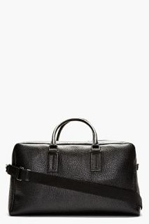 Dolce And Gabbana Black Pebbled Leather Duffle Bag