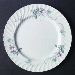 John Aynsley Wayside (Swirled) Dinner Plate, Fine China Dinnerware   Pink&Turquo