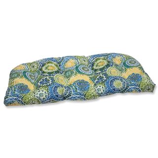 Pillow Perfect Outdoor Omnia Lagoon Wicker Loveseat Cushion (Blue/green/yellowClosure Sewn seam closureUV Protection Yes Weather Resistant Yes Care instructions Spot clean or hand wash Dimensions 44 inches long x 19 inches wide x 5 inches deep Weight
