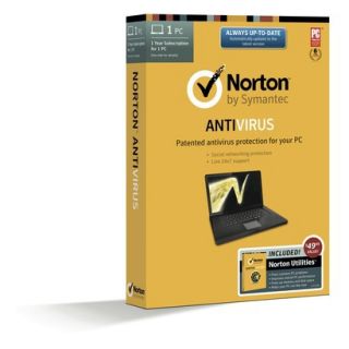 Norton AntiVirus 1 User/Norton Utilities Bundle Software