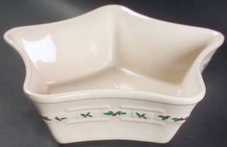 Longaberger Holly Star Shaped Bowl, Fine China Dinnerware   Woven Traditions,Hol