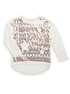 Toddlers & Little Girls Sequin Star Tunic   Off White