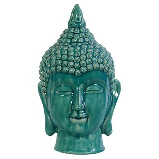 Blue Ceramic Buddha Head