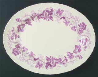 Wedgwood Old Vine Crimson 16 Oval Serving Platter, Fine China Dinnerware   Crim