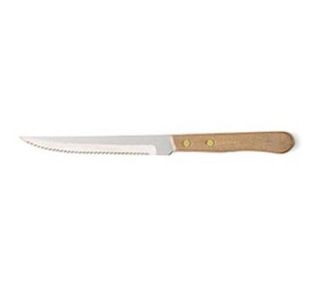 Walco Steak Knife w/ 5 in Pointed Tip Blade & Hardwood Handle, Stainless