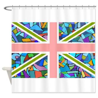  Mosaic Union Jack Flag Shower Curtain  Use code FREECART at Checkout