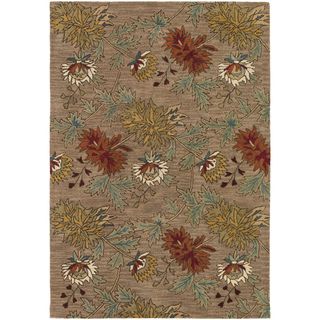 Botanique Chloe/ Khaki Area Rug (9 X 12) (KhakiSecondary colors Apricot, Crimson, Ice Blue, Ivory, Sage, Taupe and Timber GoldPattern FloralTip We recommend the use of a non skid pad to keep the rug in place on smooth surfaces.All rug sizes are approxi