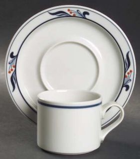 Dansk Maribo (Japan) Flat Cup & Saucer Set, Fine China Dinnerware   Bistro,4 Gro