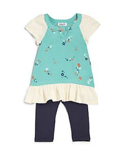 Splendid Infants Floral Tunic & Leggings Set   Turquoise Navy