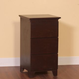 Gothic Furniture Flat Shaker 3 Drawer Nightstand GR29D B Finish Colonial Maple