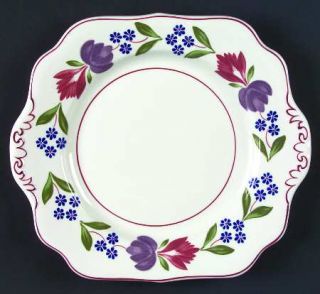 Adams China Old Colonial (Newer) Square Handled Cake Plate, Fine China Dinnerwar