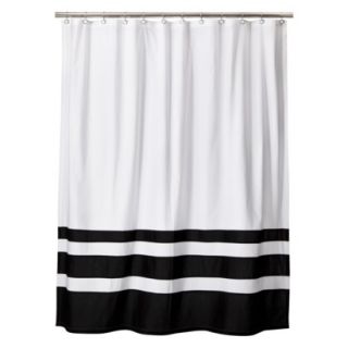 Threshold Color Block Shower Curtain   Black/White