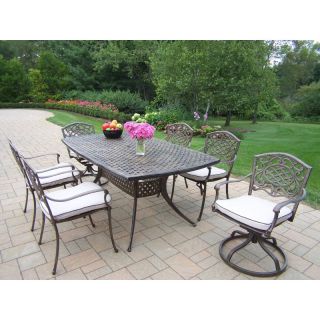 Oakland Living Oxford Mississippi Cast Aluminum Patio Dining Set with Swivel