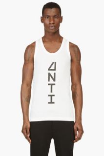 Y_3 White Logo Tank Top