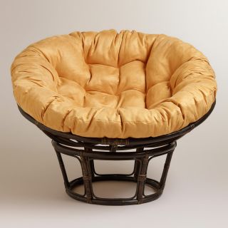 Amber Gold Micro Suede Papasan Chair Cushion   World Market