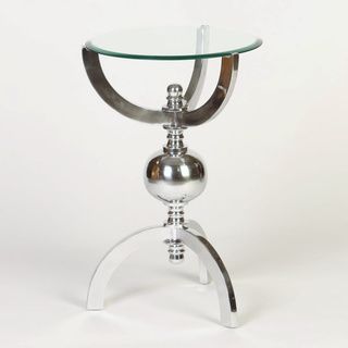 Glass Top Orb Accent Table