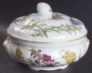 Spode Stafford Flowers (Bone) 1.5 Qt Round Oven To Table Covered Casserole, Fine