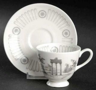 Tuscan   Royal Tuscan Olympus Footed Cup & Saucer Set, Fine China Dinnerware   B