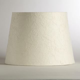 Crinkled White Paper Table Lamp Shade   World Market