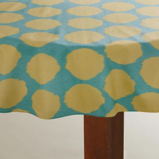 Ikat Dot Round Oilcloth Tablecloth   World Market