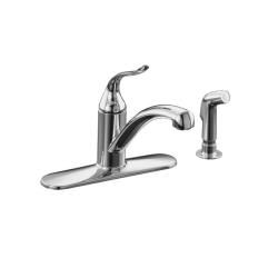 Kohler K 15072 p cp Polished Chrome Coralais Decorator Kitchen Sink Faucet With Escutcheon, Matching Finish Sidespray And Lever