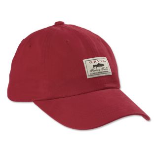 Orvis Ball Cap With Distressed Logo, Red
