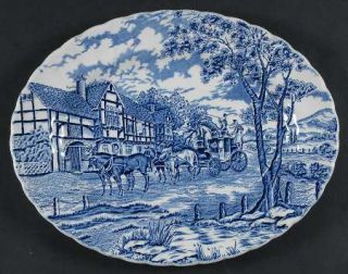 Myott Staffordshire Royal Mail Blue 12 Oval Serving Platter, Fine China Dinnerw