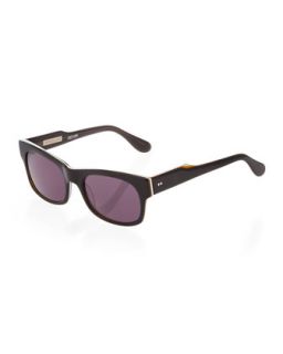 Devon Stripe Border Sunglasses, Black