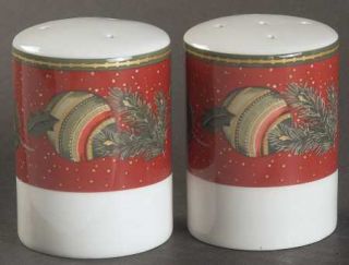Gibson Designs Boughs Of Holly Salt & Pepper Set, Fine China Dinnerware   Claire