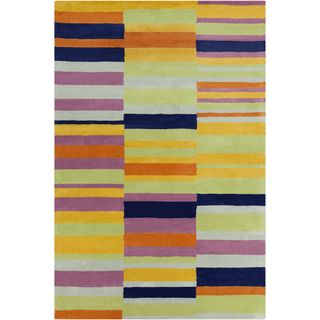 Allie Handmade Multicolor Geometric Wool Rug (5 X 76)