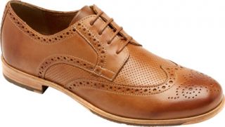 Mens Rockport Castleton Wingtip   Tan Perf Leather Lace Up Shoes