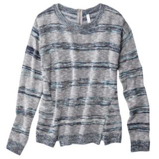Xhilaration Juniors Marl Stripe Sweater   Gray/Blue S(3 5)