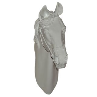 15 inch White Horse Ceramic Wall Plaque