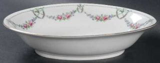 Chateau Rose Garland 9 Oval Vegetable Bowl, Fine China Dinnerware   Pink & Lave