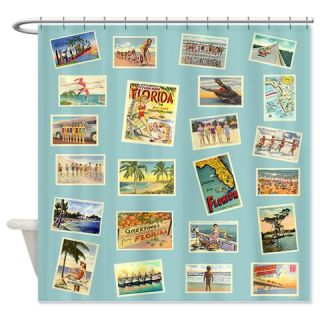  Vintage Florida Postcards Shower Curtain  Use code FREECART at Checkout