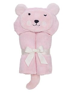 Elegant Baby Bear Hooded Bath Wrap   Light Pink