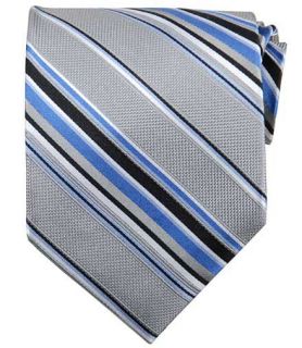 Basic Silver Multi Satin Stripe Tie JoS. A. Bank
