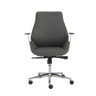 Eurostyle Bergen Low Back Leatherette Office Chair with Arms 00475GRY / 00475