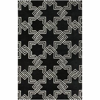 Nuloom Handmade Modern Star Trellis Black / White Rug (3 X 5)