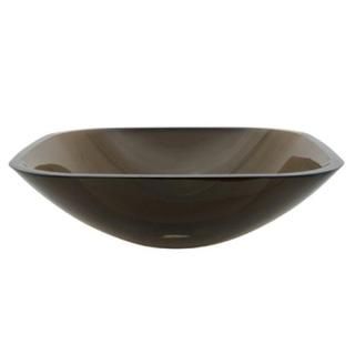 Square Amber Bronze Tempered Glass Bathroom Vessel Sink (Amber bronzeFor the round vessel Sink in the same finish see item 13528168 )