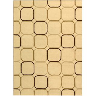 Handmade Soho Elipse Ivory New Zealand Wool Rug (36 X 56)