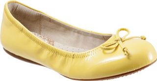 Womens SoftWalk Narina   Yellow Crinkle Patent Leather Ballet Flats
