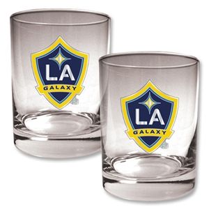 hidden LA Galaxy 2 pc. Rocks Glass Set